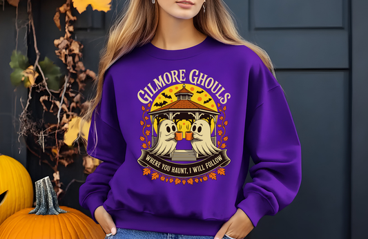 Gilmore Ghouls Sweatshirt – Gildan 18000 Unisex Crewneck | Fall Ghost Scene