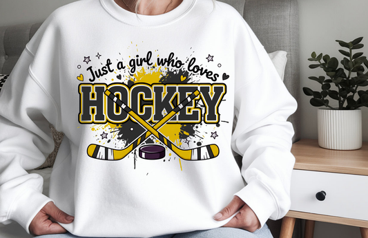 Just a Girl Who Loves Hockey Sweatshirt – Gildan 18000 Crewneck