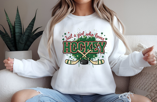 Just a Girl Who Loves Hockey Sweatshirt – Gildan 18000 Crewneck