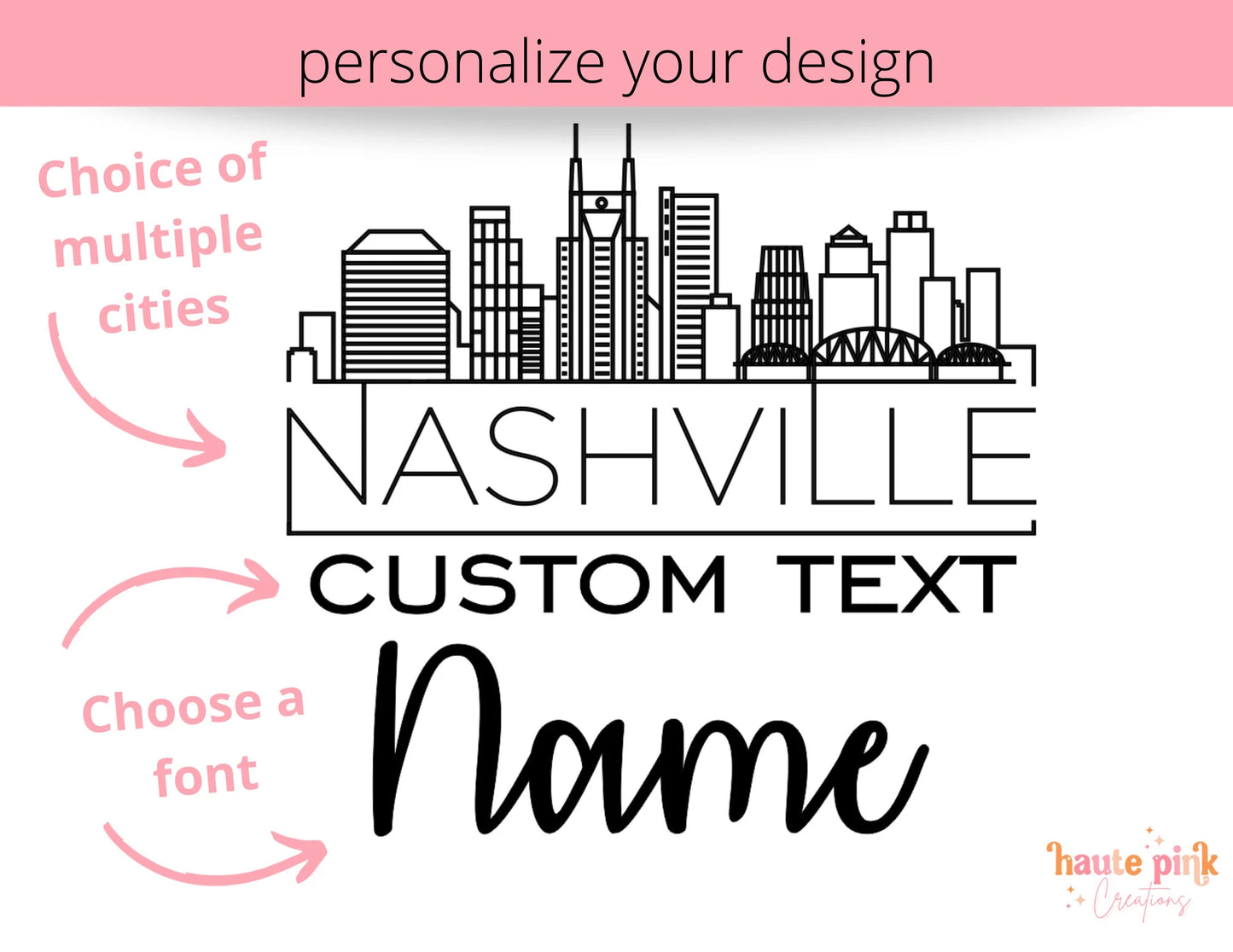 City Skyline Tumbler – Nashville Bachelorette, 20 oz Skinny Laser Engraved, Personalized Bachelorette or Birthday Party Favor