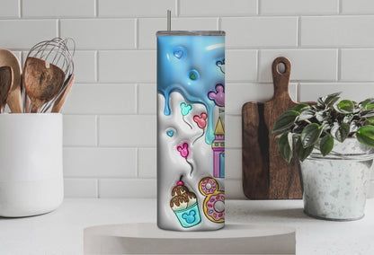 Stitch 20oz Skinny Tumbler – Disney Sublimated Stainless Steel Cup with Straw