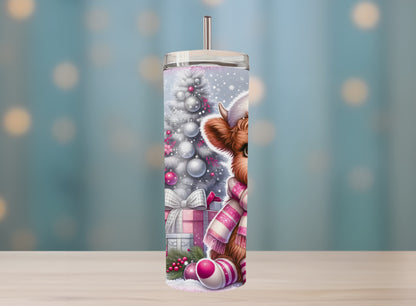 Christmas Highland Cow Tumbler | Festive Sublimated Drinkware Gift