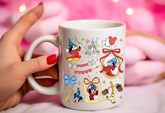 Sorcerer Mickey 15oz Ceramic Mug – Colorful Disney Sublimated Coffee Cup