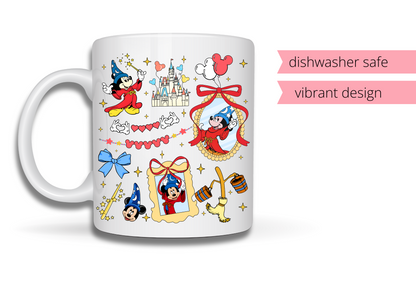 Sorcerer Mickey 15oz Ceramic Mug – Colorful Disney Sublimated Coffee Cup
