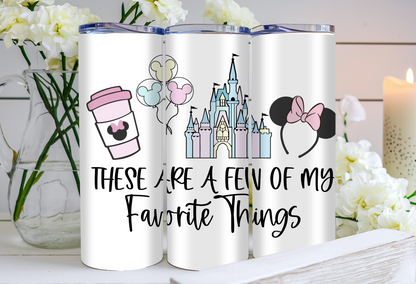 Disney Favorite Things Tumbler – 20 oz Skinny Stainless Steel, Sublimated, Magical Coffee Cup