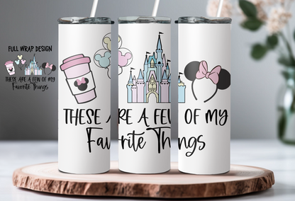 Disney Favorite Things Tumbler – 20 oz Skinny Stainless Steel, Sublimated, Magical Coffee Cup