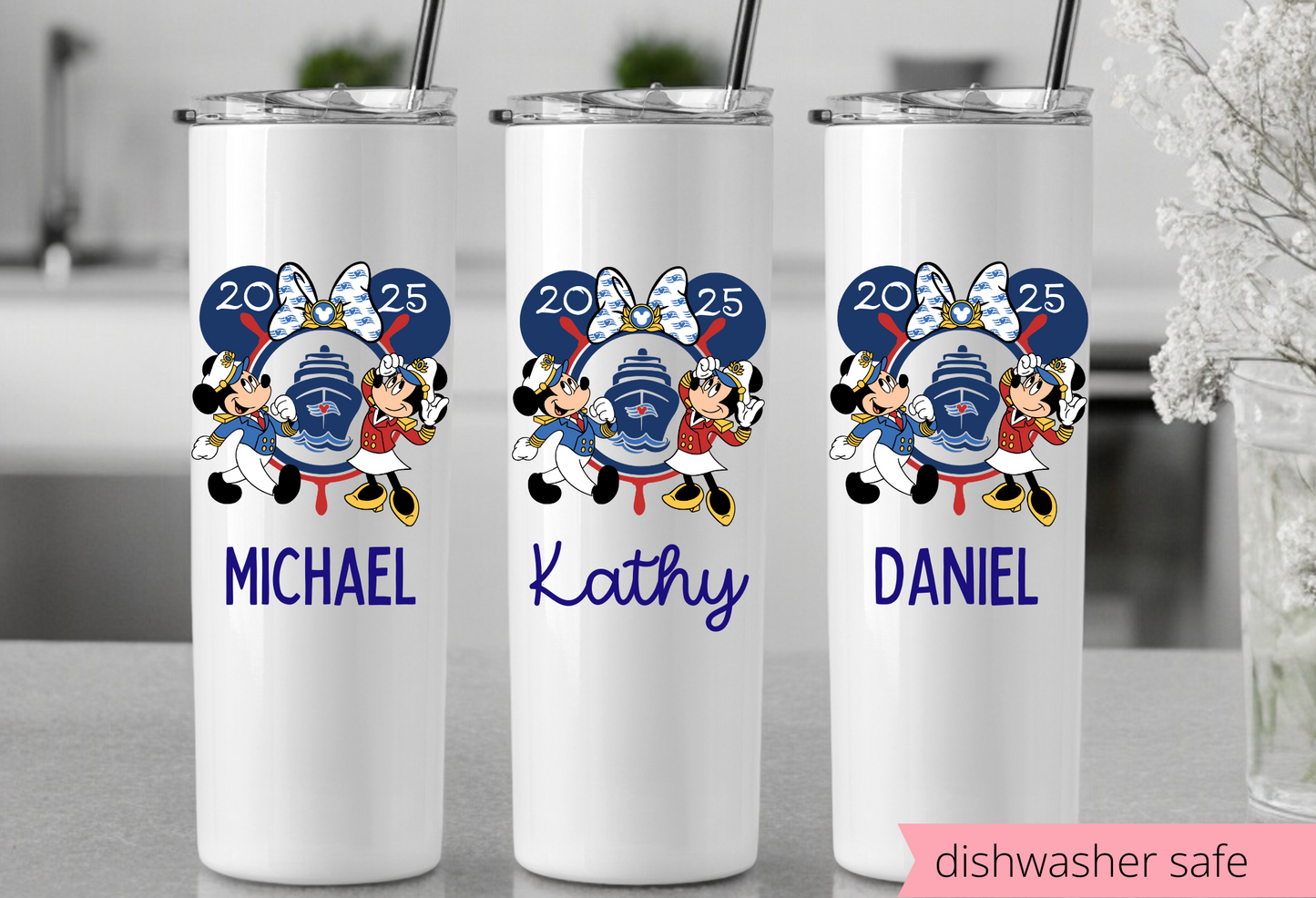 Disney Cruise Line Tumbler – 20 oz Personalized Stainless Steel, Sublimated, Custom Name, Vacation Gift