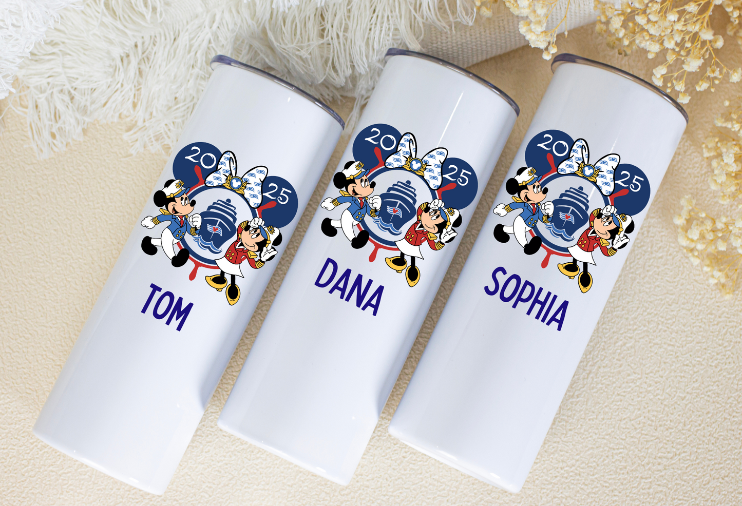 Disney Cruise Line Tumbler – 20 oz Personalized Stainless Steel, Sublimated, Custom Name, Vacation Gift
